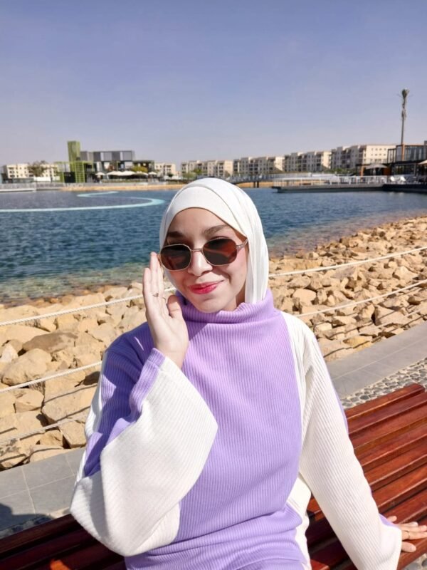 Rib Purple and white blouse - Image 8