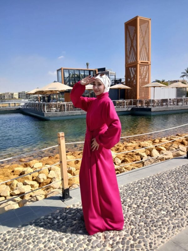 pink rib dress long sleeve - Image 12